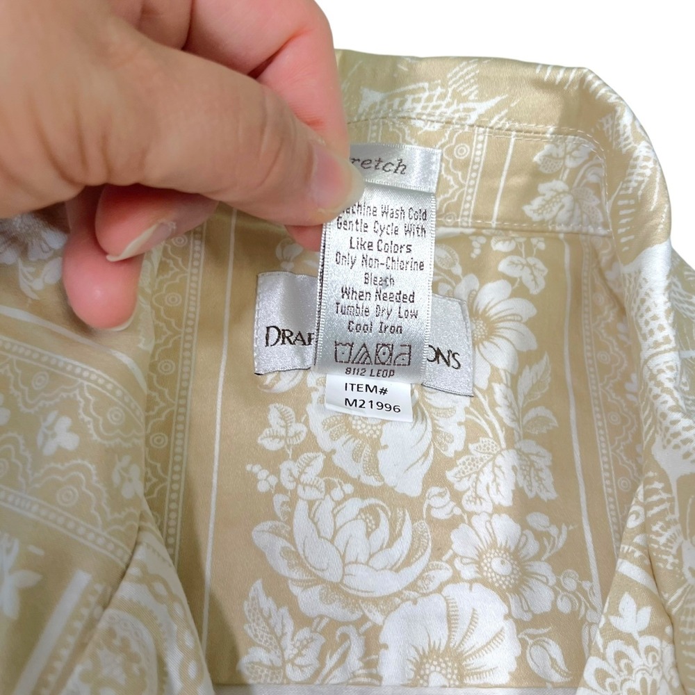 Drapers & Damon 18 Beige Button Up Jacket/Blazer Floral Embroidered Boho Coastal - Picture 7 of 8
